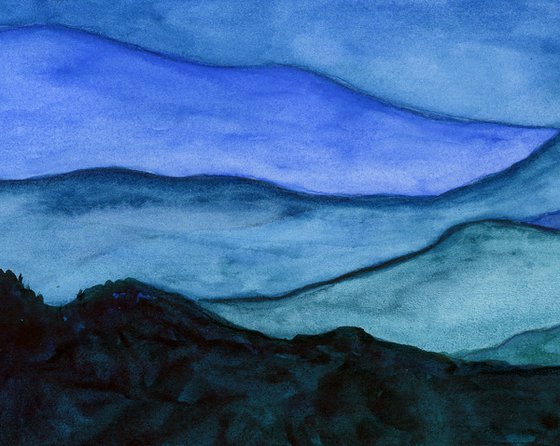 Blue Ridge Watercolor Blue