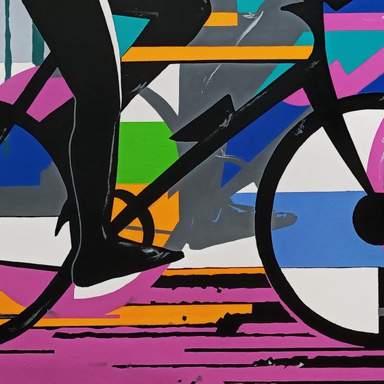 Bright Abstract Cyclists