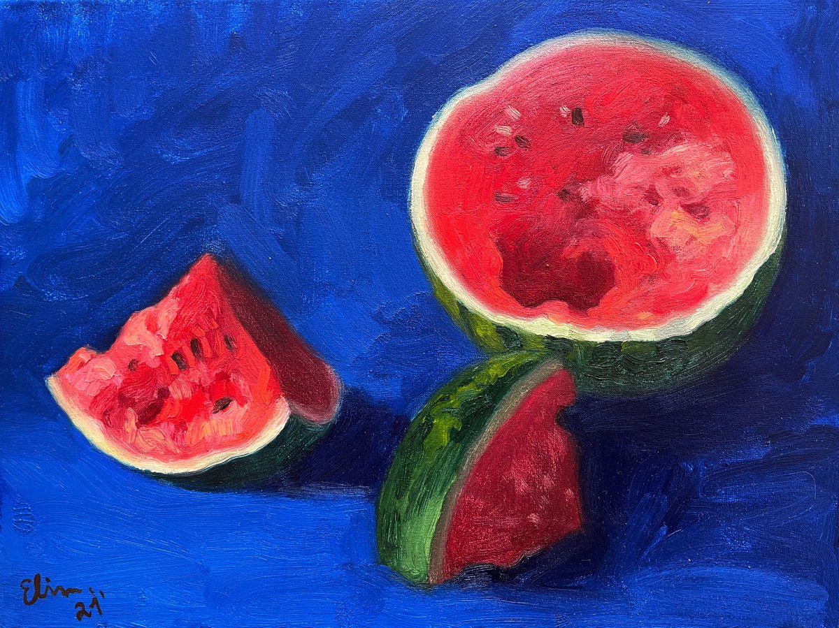Still Life with watermelon by Elina Arbidane