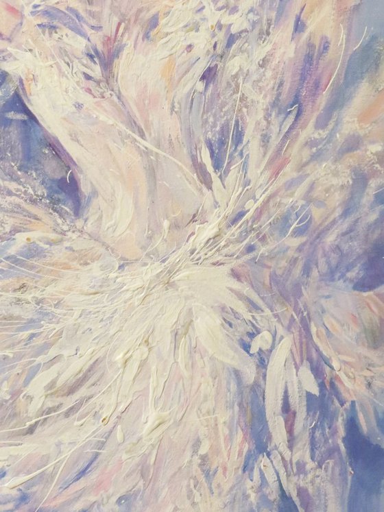 Large acrylic and pearl painting 100x160 cm unstretched canvas "Wings" i014 art original artwork by Airinlea