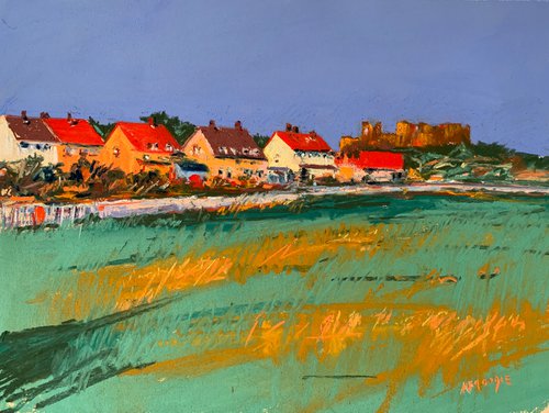 Craster Village And Dunstanburgh by Andrew Moodie