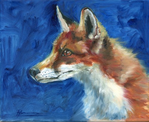 The Fox - Original Oil Painting by Olga Shefranov (Tchefranov)