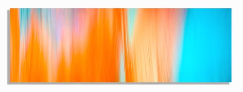 JOY - Orange and Blue Abstract Panoramic by Lynne Douglas