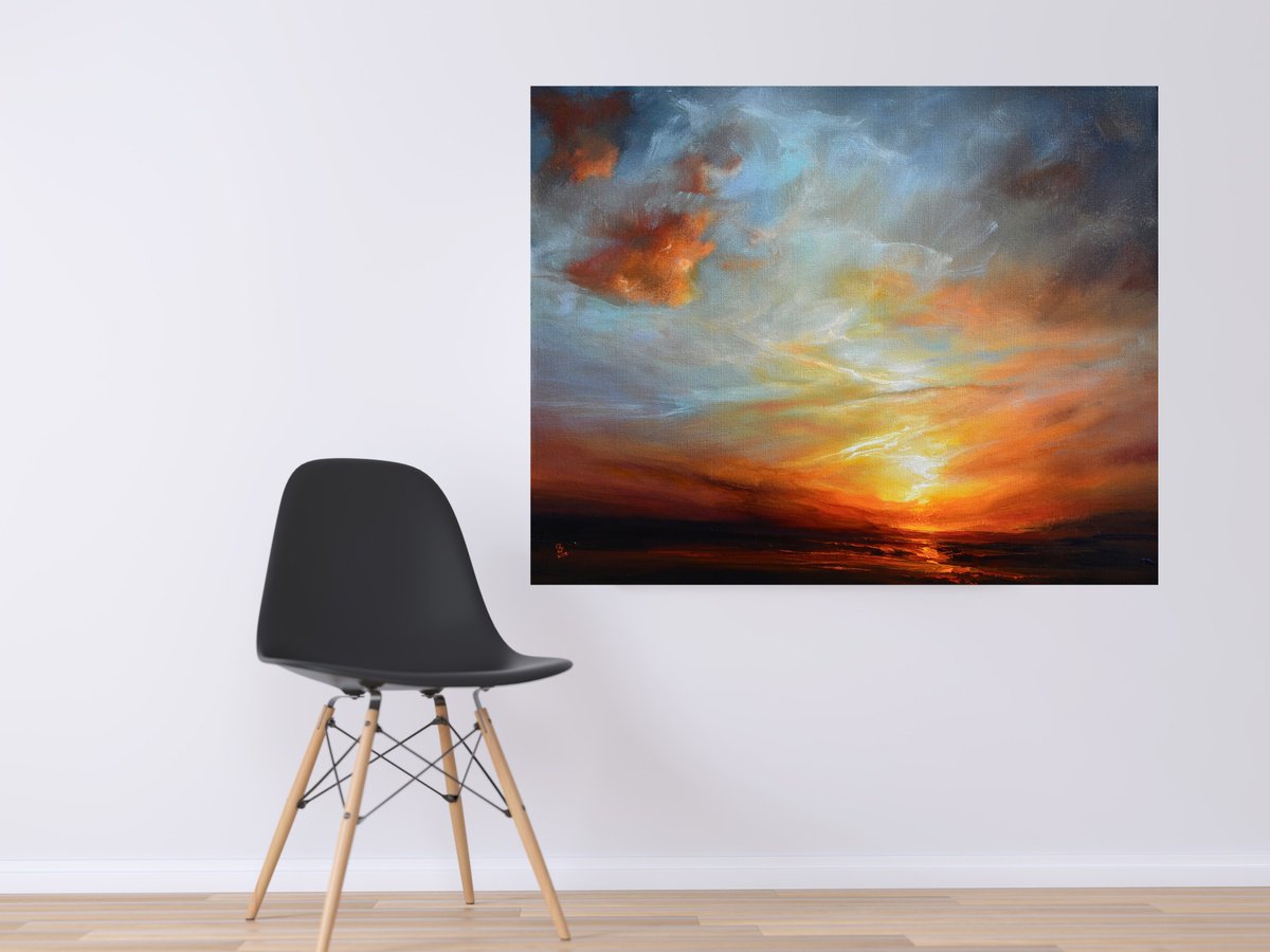 Abstract Landscape Acrylic Painting By Ivan Grozdanovski, 39 X 31, Hope Springs Eternal - 4, Original Artwork