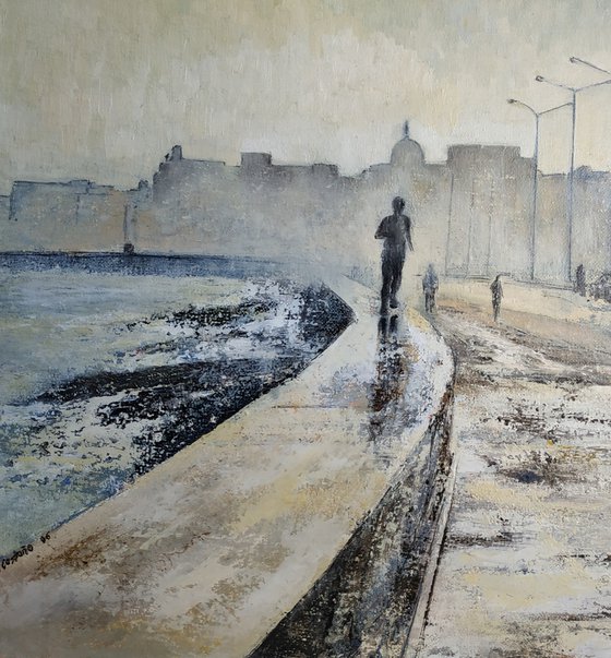 Running down the Malecón-Havana