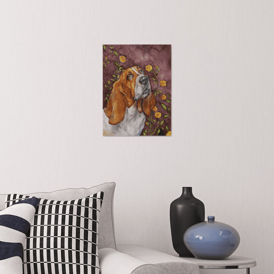 Bassett in love - dog portrait