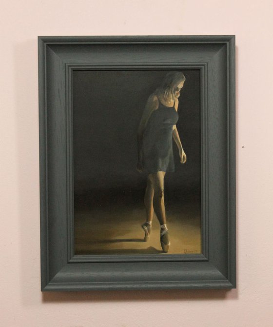 On Pointe, Ballet Painting, Ballerina, Framed Dancer Painting