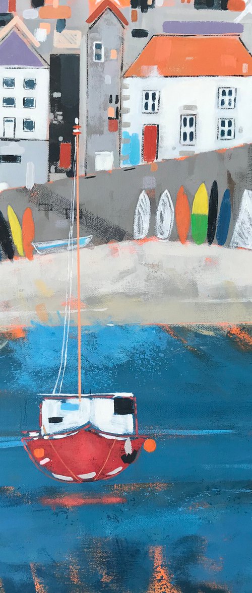 Colourful Surfboards At Mousehole by Emma Dashwood