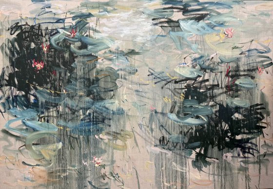 Water lilies. Reflections.