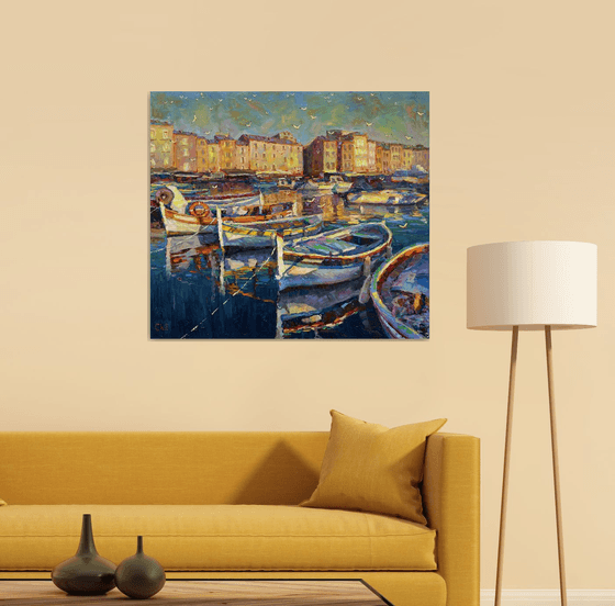 ""Boats at the pier""