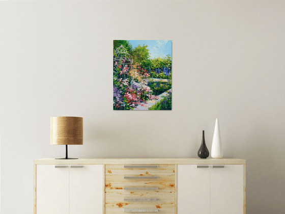 Pond in flowers