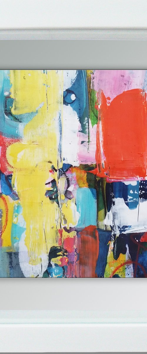 Framed ready to hang original abstract  - Urban #4 by Carolynne Coulson