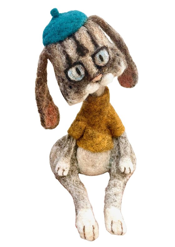 Cat MAGGIE, felted wool