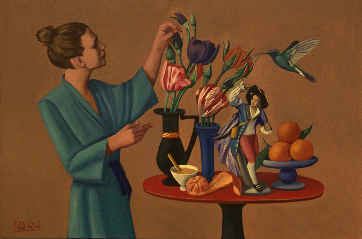 Oil Painting , Still-Life With Flower Arranger By Paul Rossi, 30 X 20, Artwork For Sale On Artfinder