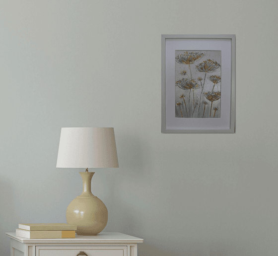 Cow Parsley textures with silver and bronze