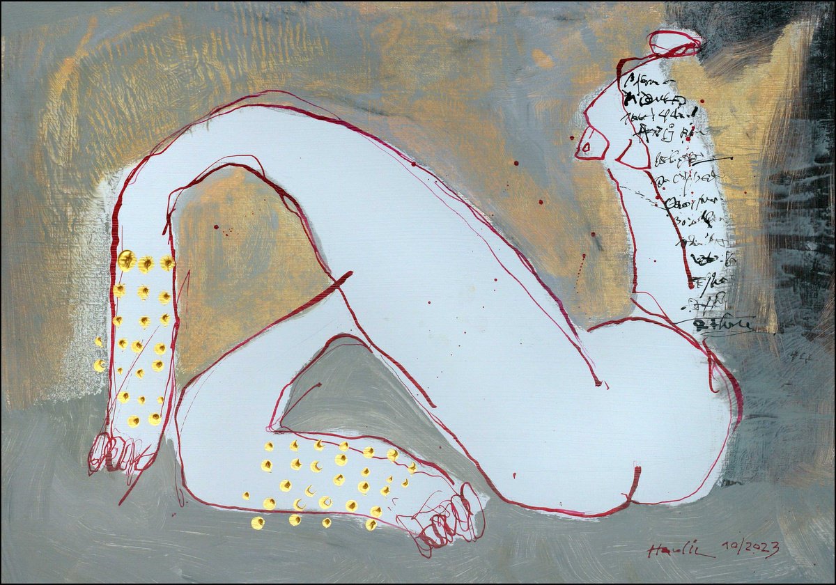 Portrait Acrylic Painting By Jiri Havlik, 20 X 14, Eva, Original Artwork