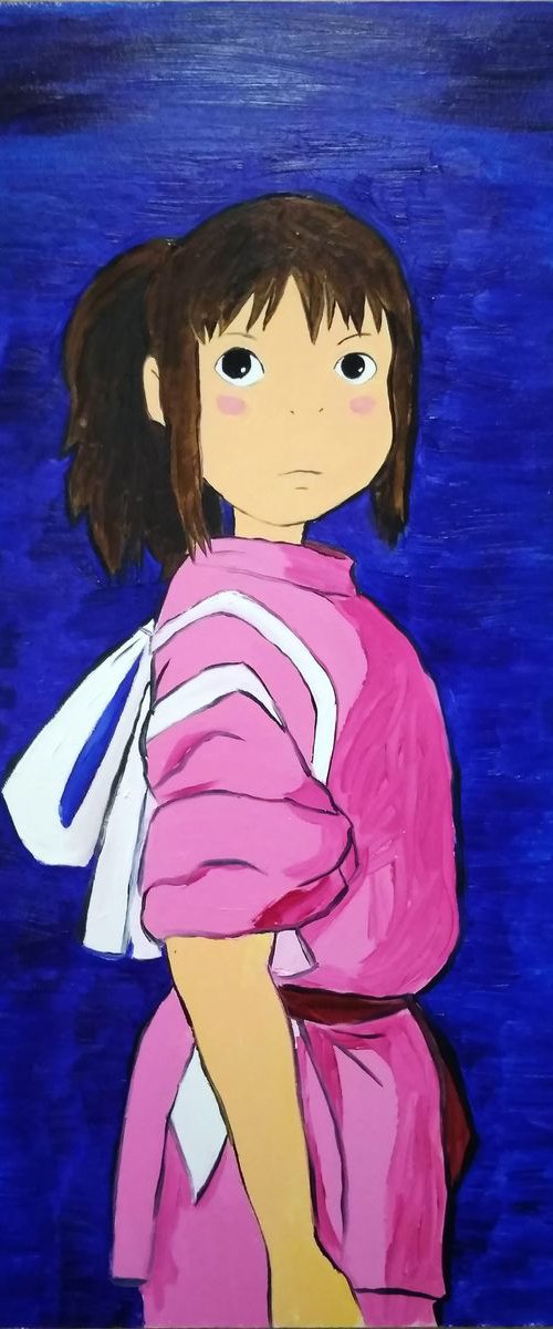 Chihiro from Spirited Away by Hayao Miyazaki Original fan art by Dmitry Fedorov