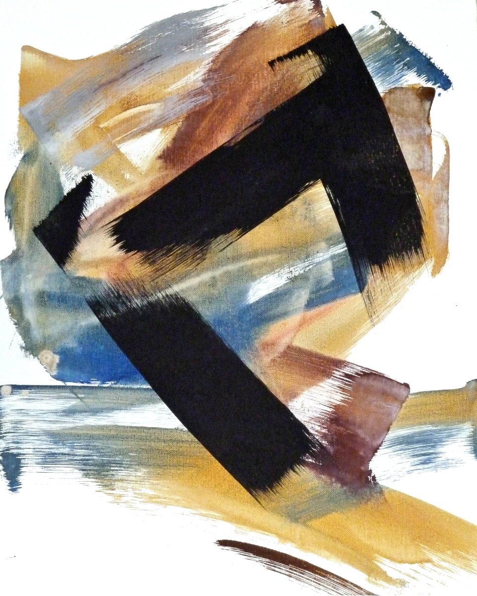 Expressive Abstract Acrylic Painting By Newel Hunter, 16 X 20", Juxtaposition Two, Original Artwork