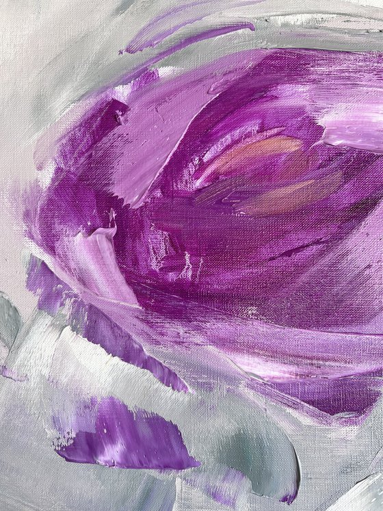 Violet mix - large roses, rough, abstract flowers ХL.