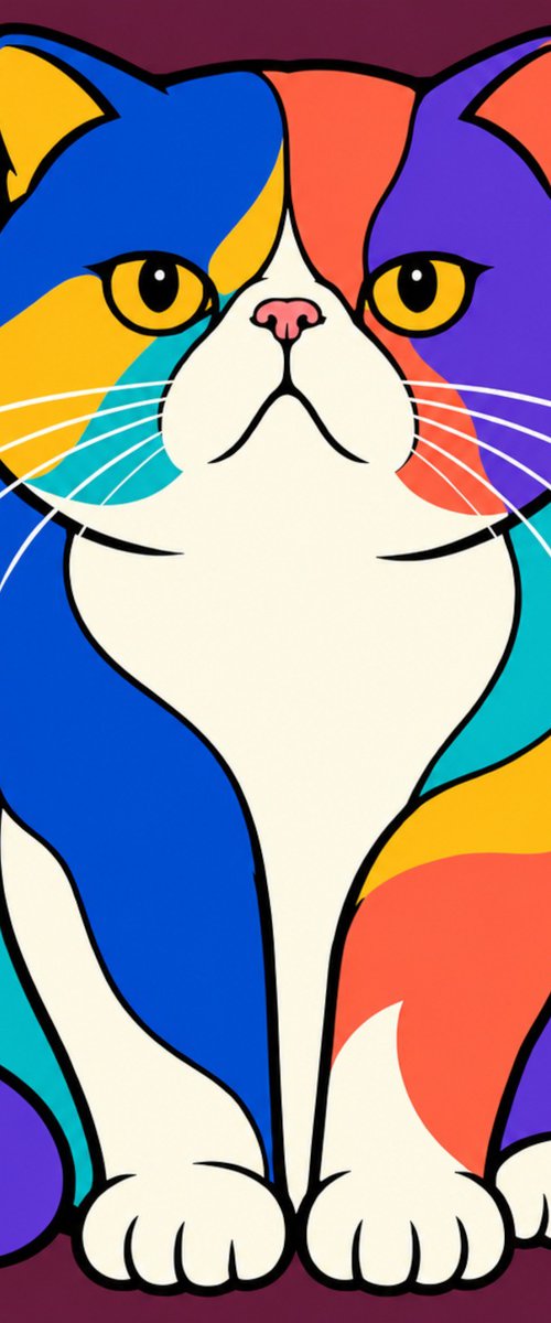 Colorful Exotic Shorthair Cat #35 by Marina Krylova