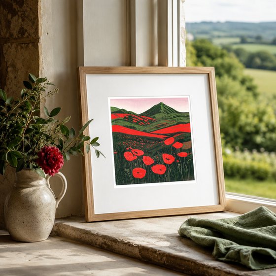 Hillside Poppies in Bloom