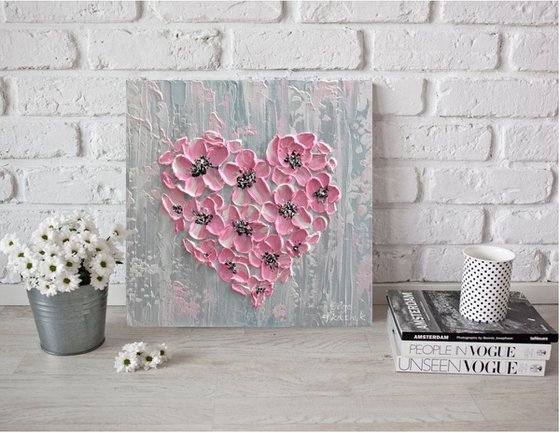 Pink Floral Heart