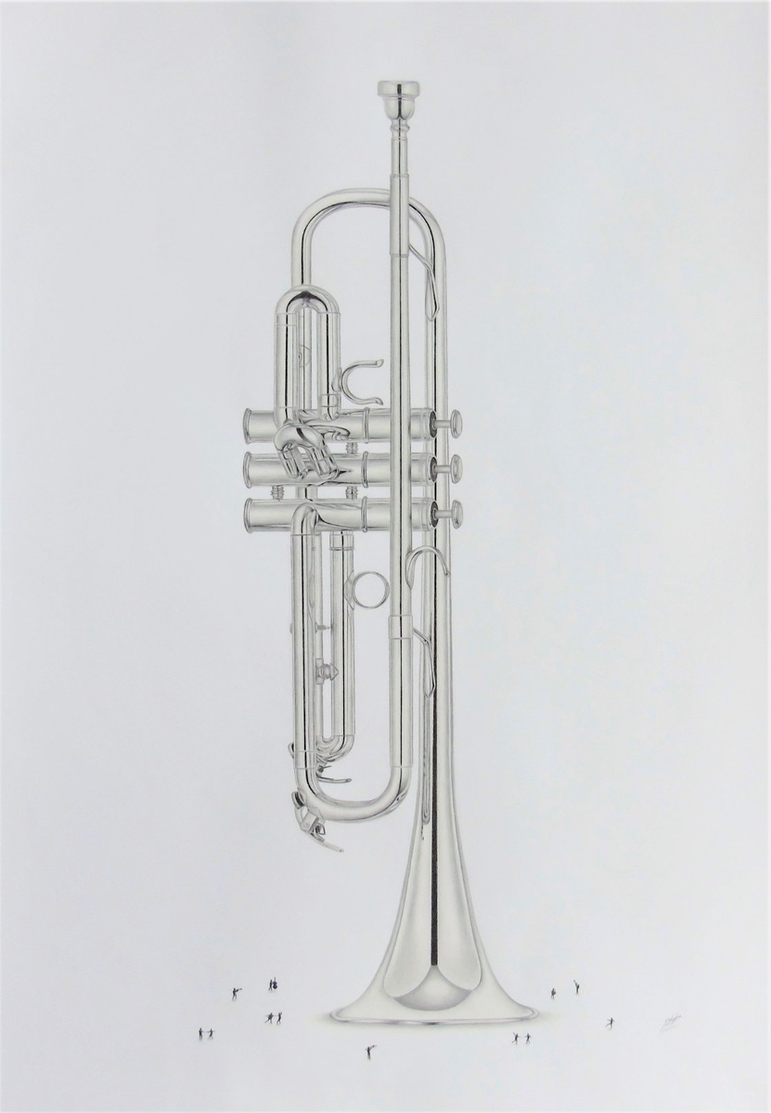Trumpet Pencil drawing: Daniel Shipton | Artfinder