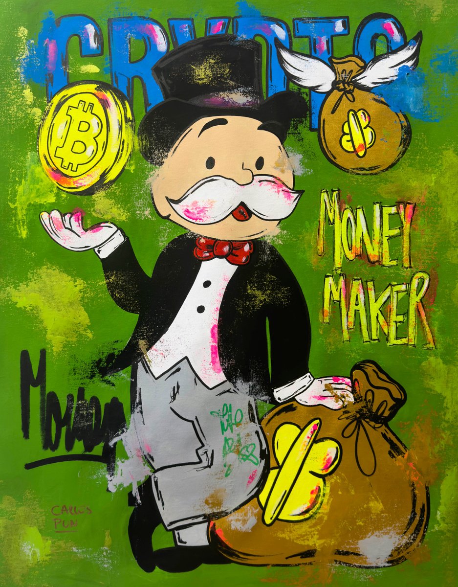 Mr monopoly in crypto bitcoin by Carlos Pun Art