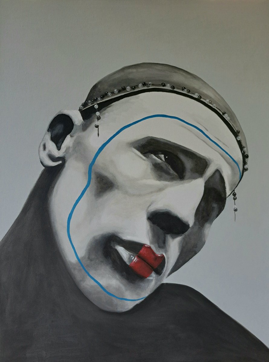 Portrait Painting By Lee Jenkinson, 24 X 31", Mmbc, Original Artwork