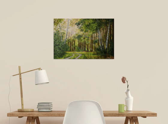 Sunlit Forest Path