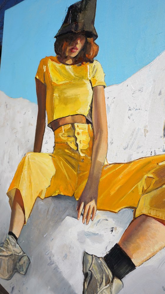 "Girl in a yellow suit" Painting by Anastasia Balabina