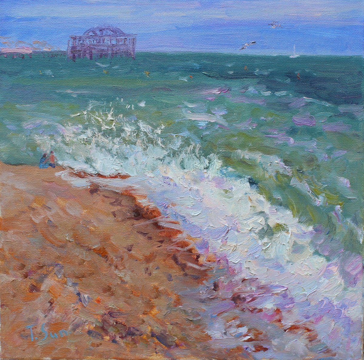 Brighton Old Pier. Uk By Tanya Sun, 12 X 12, Artwork For Sale On Artfinder