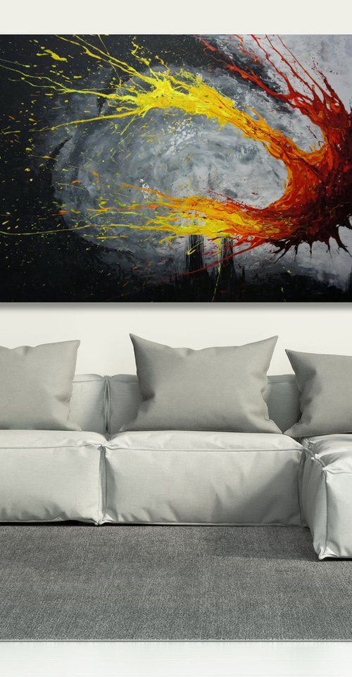 Twisting Fire VII (Spirits Of Skies 150193) - 150 x 100 cm - XXL (60 x 40 inches) by Ansgar Dressler