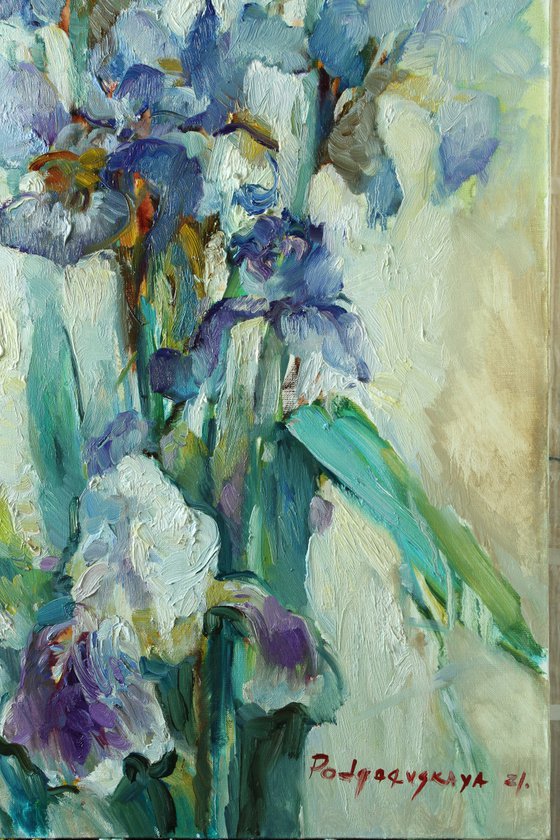 Blue irises.