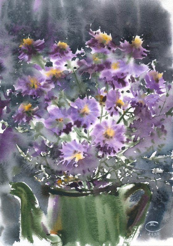 Bouquet in a teapot