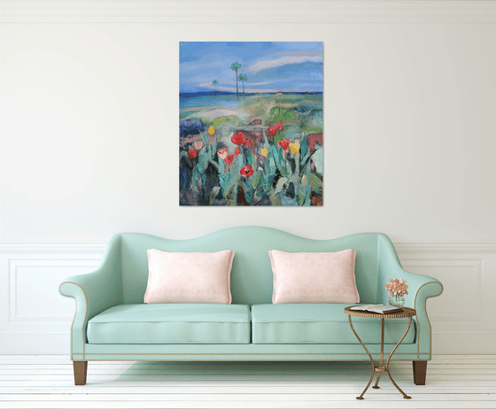 Landscape with Tulips