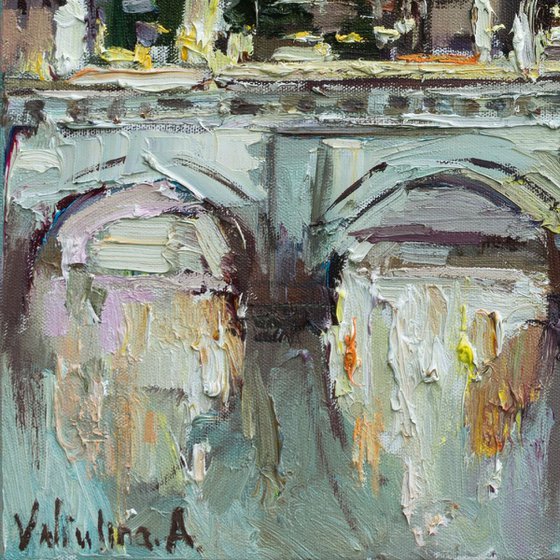 St. Angelo Bridge in Rome, Italy - Original oil painting