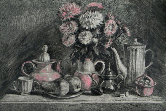 White-pink still life