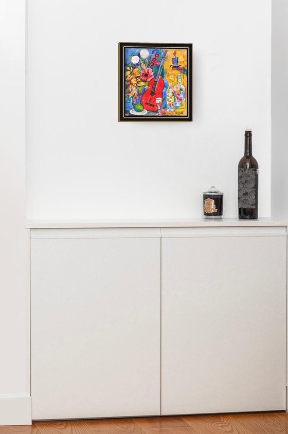 Still Life with Red Guitar
