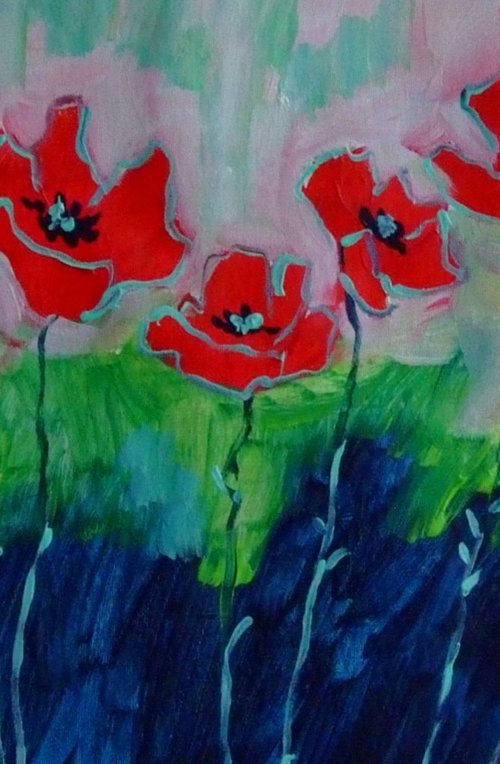 Wild Red Poppies by Marina Krylova