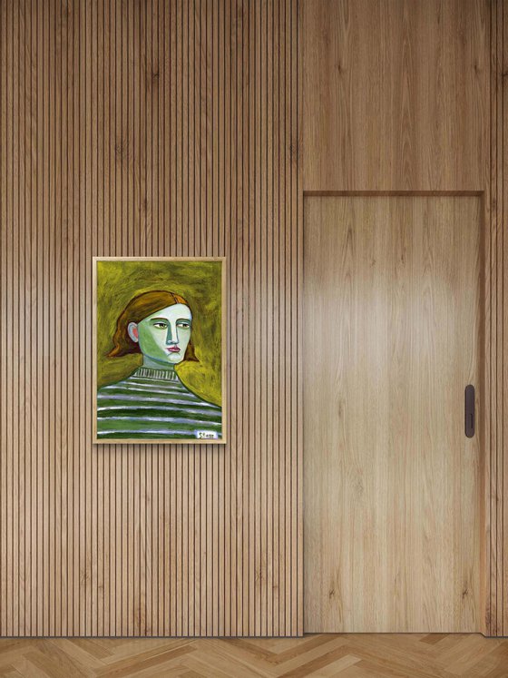 Lady with Striped Sweater