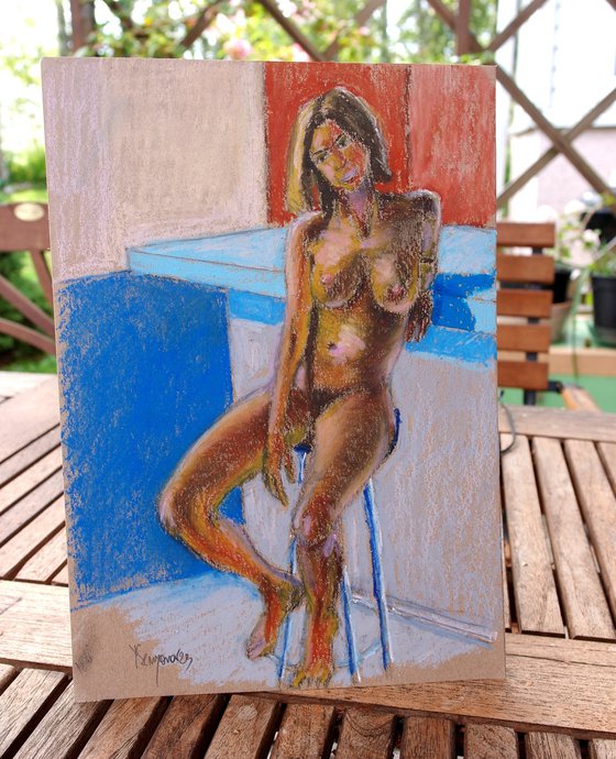 Female Figure 1 Oil Pastel Sketch