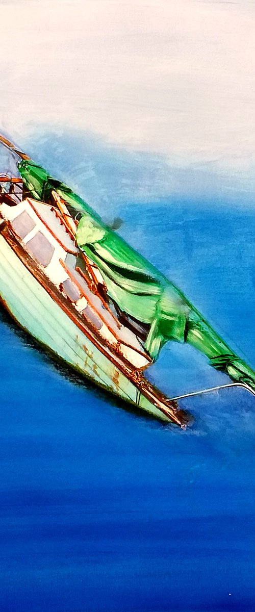 Green Sails Half Sunk by Siniša Alujević
