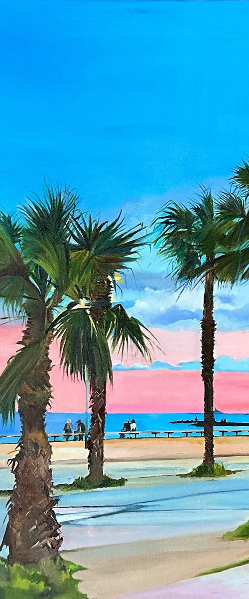 Pink Sunset in Barcelona by Наталья Луговская