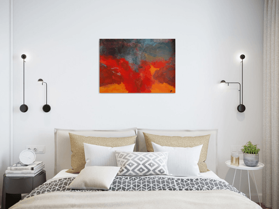 Abstract landscape on paper