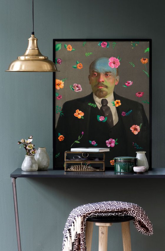 Lenin with Flowers