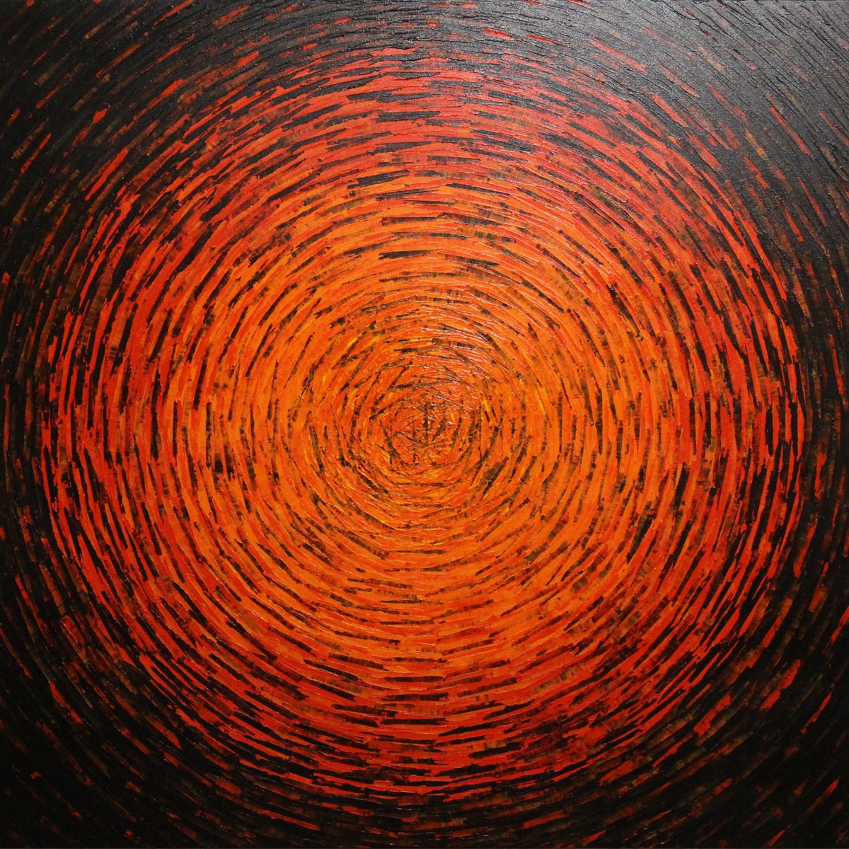 Abstract Acrylic Painting By Jonathan Pradillon, 39 X 39, Vast Fiery Radiance, Original Artwork