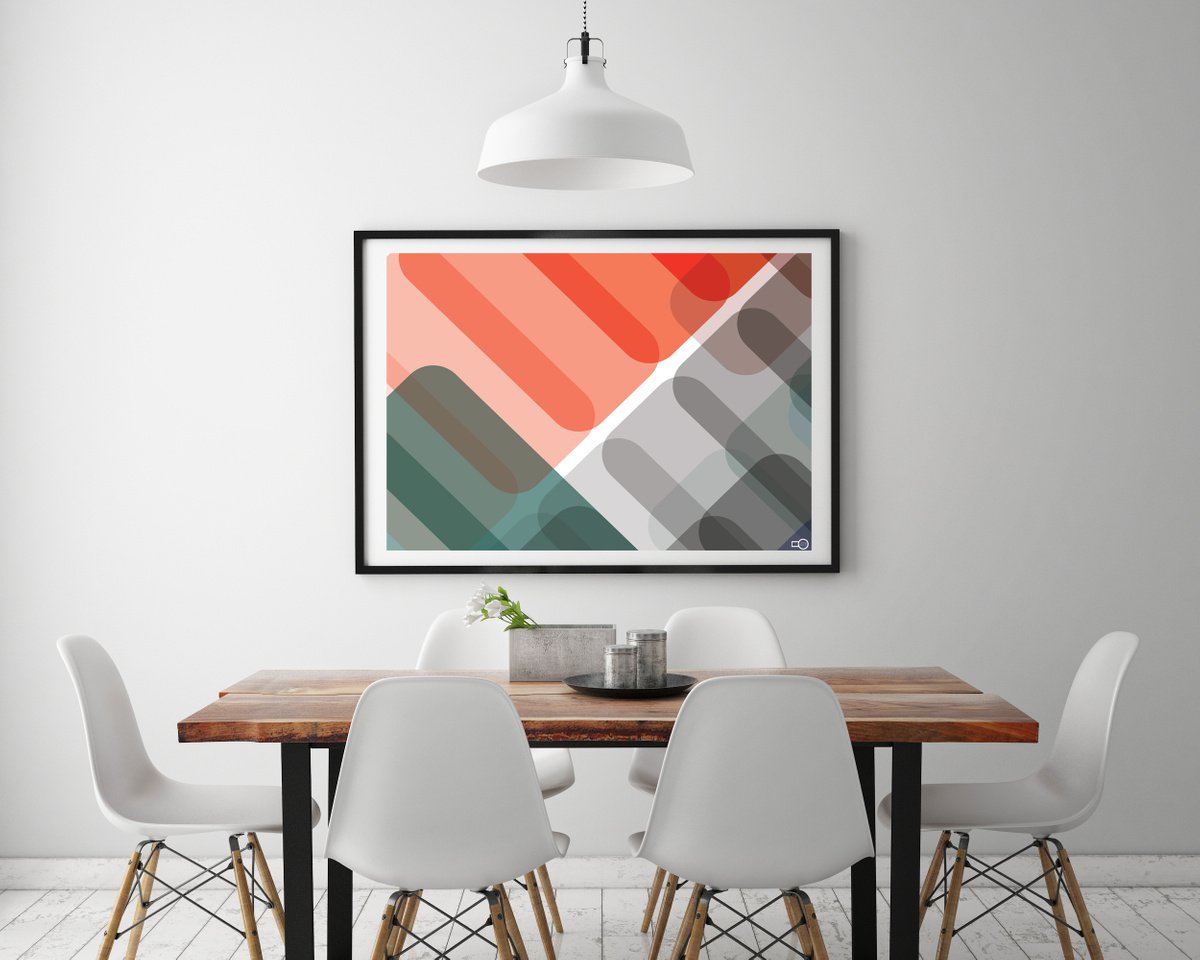 Geometric Abstract Giclee Print By Leigh Bagley, 39 X 28", Brompton, Original Artwork