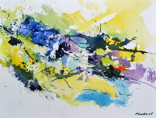 Just passing by - abstract watercolor - 3423 by Pol Henry Ledent