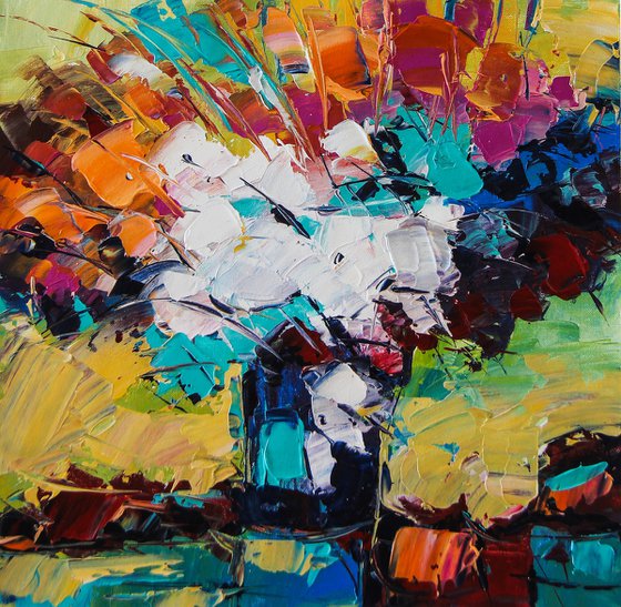 Vibrant Tulip Flowers Painting